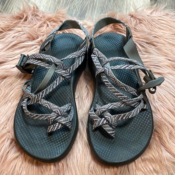 Chaco Shoes - Chaco ZCloud Gray and Pink Straps Sandals Size 8